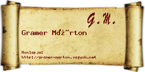 Gramer Márton névjegykártya