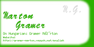 marton gramer business card
